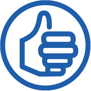 A thumbs-up symbol. 